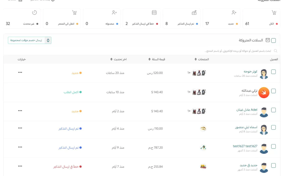 السلات المتروكة